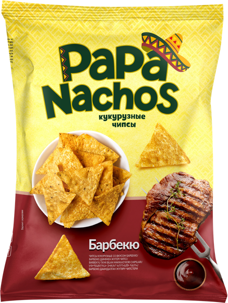 Изображение Чипсы кукурузные Папа Начос барбекю Евро Фудс м/у, 150 г