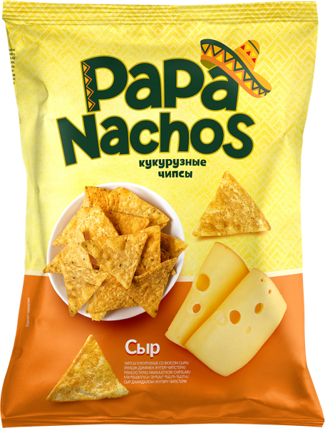 Изображение Чипсы кукурузные Папа Начос сыр Евро Фудс м/у, 75 г