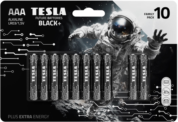 Изображение Батарейка ААА ЛР03 1,5 вольт Тесла блэк+ Тесла Баттерис к/у, 10 шт