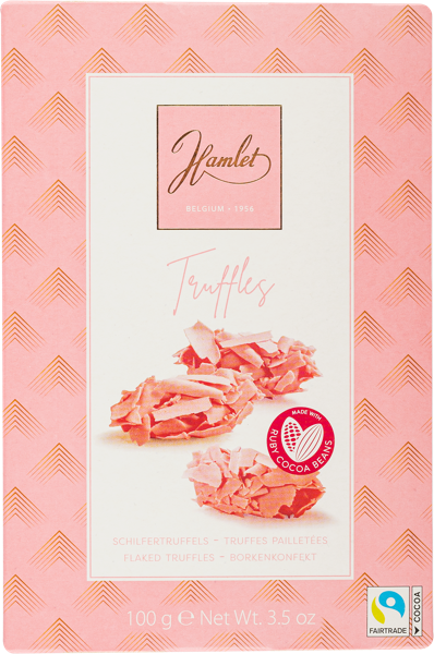 Изображение Трюфели в розовом шоколаде Гамлет хлопья руби Гамлет кор, 100 г