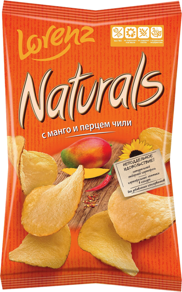 Изображение Чипсы картофельные Лоренц Натуралс манго перец чили Лоренц м/у, 100 г
