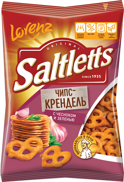 Изображение Крендельки соленые Лоренц с чесноком и зеленью Лоренц м/у, 70 г