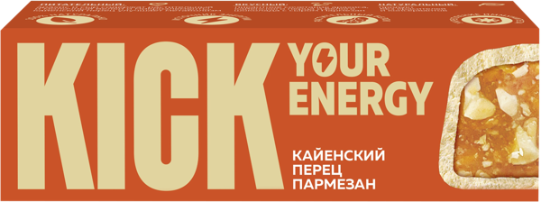 Изображение Батончик арахисовый без сахара Кик кайенский перец пармезан Фуд Революшн кор, 45 г