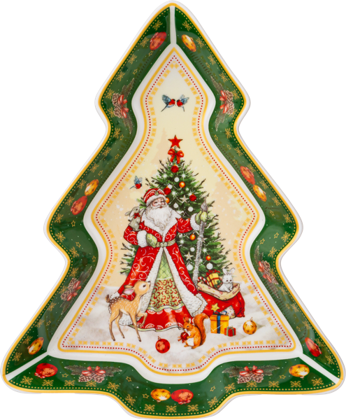 Изображение Блюдо 25*21см елка Лефард дед мороз фарфор Лефард , 1 шт