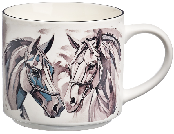 Изображение Кружка 500мл серебро Лефард лошади фарфор Лефард , 1 шт