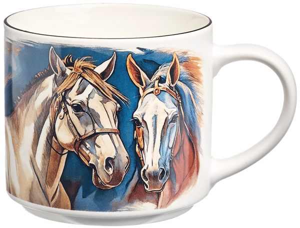 Изображение Кружка 500мл золото Лефард лошади фарфор Лефард , 1 шт
