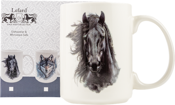 Изображение Кружка 500мл белая Лефард лошадь фарфор Лефард , 1 шт
