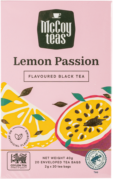 Изображение Чай черный в пакетиках Маккой лимон маракуйя Маккой Цейлон кор, 20*2 г