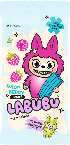 Изображение Мармелад жевательный Лабубу малина кислый ремешок Салбро м/у, 75 г