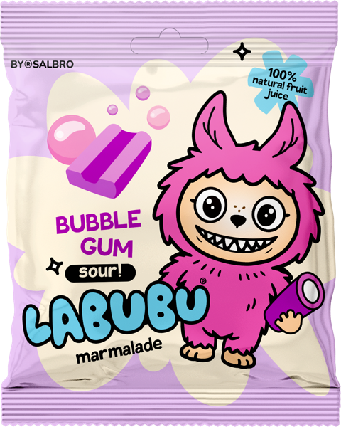 Изображение Мармелад жевательный Лабубу бабл-гам кислый карандаш Салбро м/у, 45 г