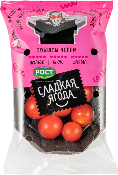 Изображение Овощ красные круглые Томат черри сладкая ягода Рост ТД ООО флоупак, 200 г