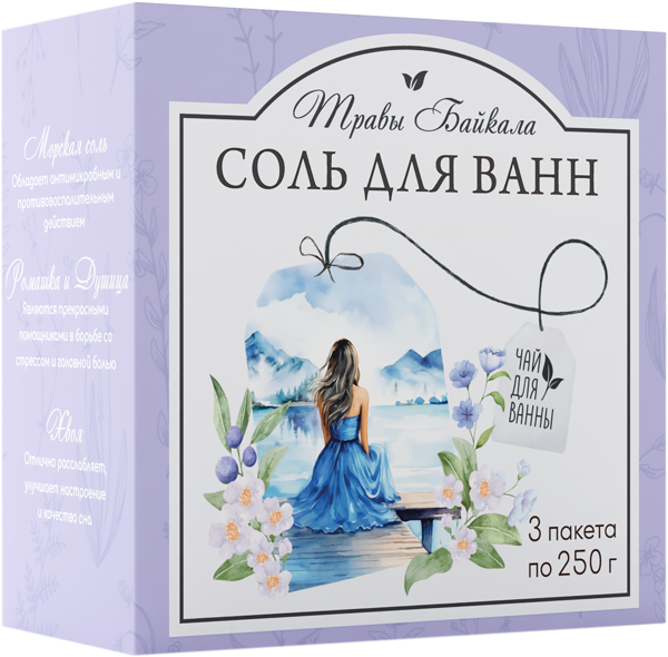 Изображение Соль для ванны Илецкая травы байкал Ресурс-Ф к/у, 750 г