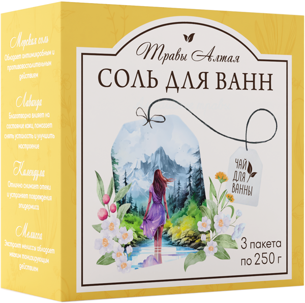 Изображение Соль для ванны Илецкая травы алтая Ресурс-Ф к/у, 750 г