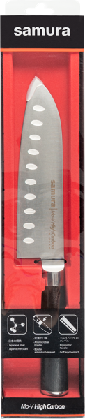 Изображение Нож 31,8см сантоку Самура мо-в черный Самура п/у, 1 шт