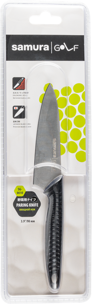 Изображение Нож 29,8см для овощей Самура гольф черный Самура п/у, 1 шт