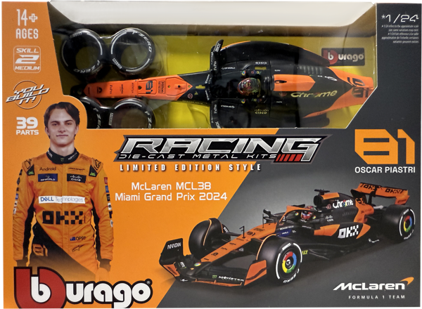 Изображение Машина 1:24 сборная Ббураго макларен mcl38 f1 Ббураго к/у, 1 шт