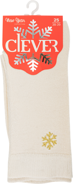 Изображение Носки размер 25 женские Клевер Д955С молочные Клевер м/у, 1 пара