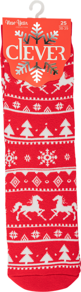 Изображение Носки размер 25 женские Клевер Д955С красные Клевер м/у, 1 пара