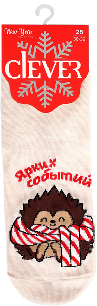 Изображение Носки размер 25 женские Клевер Д2564 бежевые ежик Клевер м/у, 1 пара