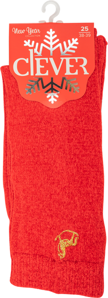 Изображение Носки размер 25 женские Клевер Д2550П красные Клевер м/у, 1 пара