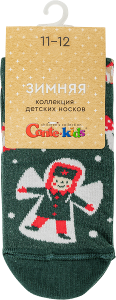 Изображение Носки размер 11-12 детские Конте Кидс 21С-64СП темно-зеленые Конте СПА м/у, 1 пара
