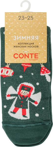 Изображение Носки размер 23-25 женские Конте 21С-76СП темно-зеленые Конте СПА м/у, 1 пара