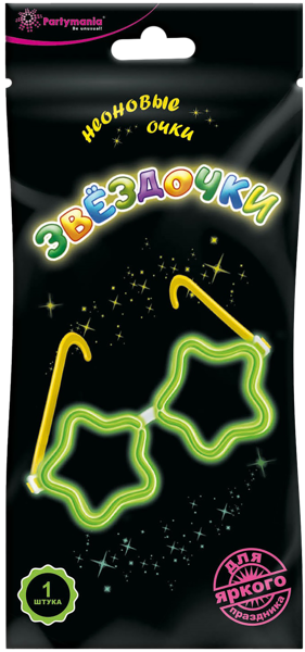Изображение Набор неоновый Патимания очки-звездочки Нингбо Мерриарт Глоу Тек п/у, 1 шт