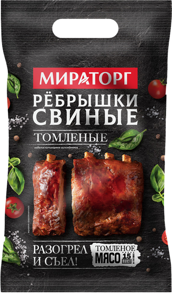 Изображение Ребрышки томленые Мираторг свиные Мираторг-Курск пакет, 500 г