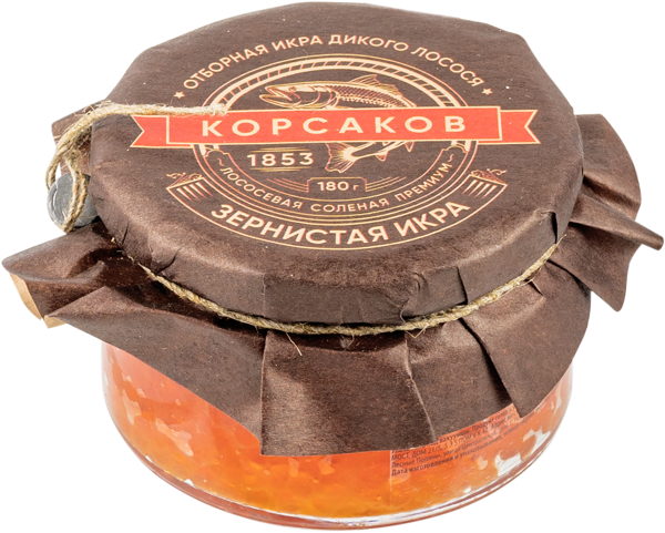 Изображение Икра зернистая Корсаков лососевая Виктория ООО с/б, 180 г