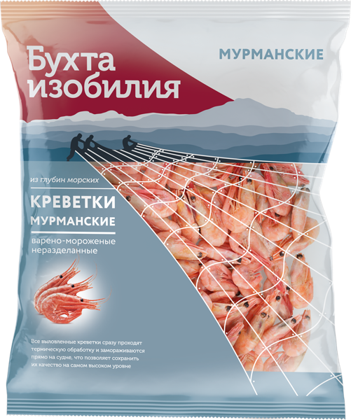 Изображение Морепродукты замороженные в/м Бухта Изобилия креветки Мурманские Роял Гринланд м/у, 500 г
