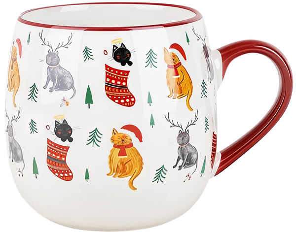 Изображение Кружка 425мл белая Эспрадо пуловер кошки фарфор Эспрадо м/у, 1 шт