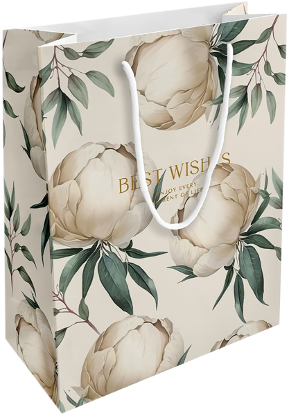 Изображение Пакет 25*32см бумажный Би Смарт пион айвори Иу Антэнг Пэкэджинг , 1 шт