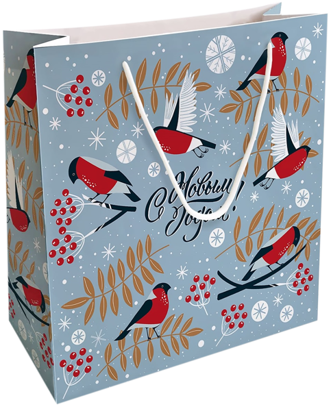 Изображение Пакет 32*32см бумажный Би Смарт фрост снегири Иу Антэнг Пэкэджинг , 1 шт