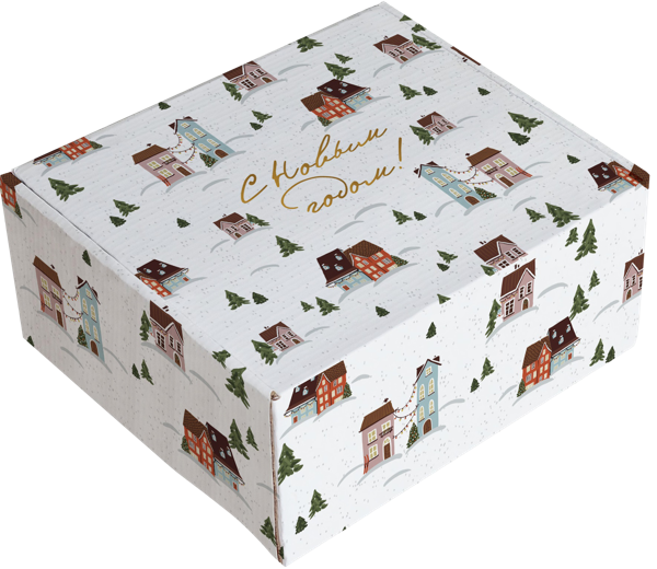 Изображение Коробка 23*26см подарочная Би Смарт новый год белая Вэньчжоу Цзяюань арт , 1 шт