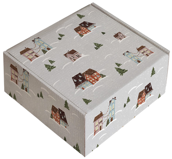 Изображение Коробка 20*20см подарочная Би Смарт новый год серая Вэньчжоу Цзяюань арт , 1 шт