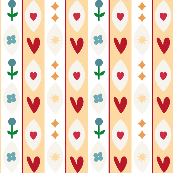 Изображение Бумага 70*100см упаковочная Би Смарт фолк сердечки Созидание м/у, 1 шт