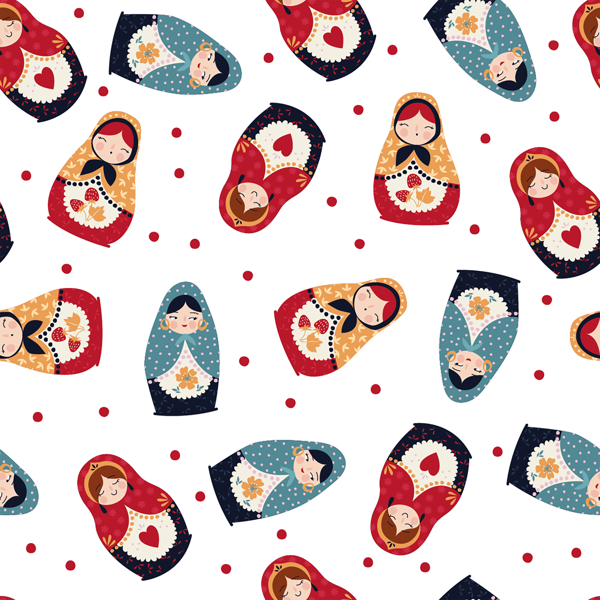 Изображение Бумага 70*100см упаковочная Би Смарт фолк матрешки Созидание м/у, 1 шт