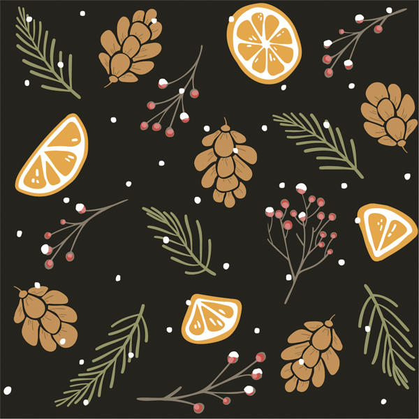 Изображение Бумага 70*100см упаковочная Би Смарт шишки черная Созидание м/у, 1 шт