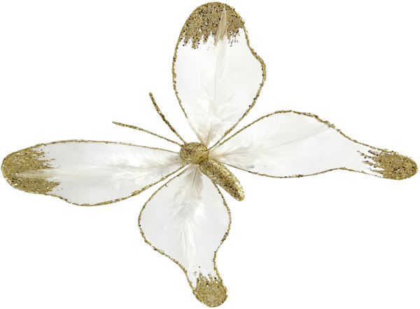 Изображение Елочное украшение 20см на клипсе Валма бабочка золотистая Феникс-Презент ООО , 1 шт