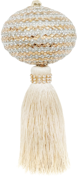 Изображение Подвеска 19,5см Мэджик Тайм шар кисточка бежевая Феникс-Презент ООО , 1 шт