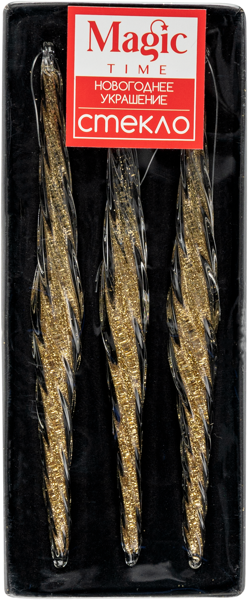 Изображение Подвеска 14см стекло Мэджик Тайм сосульки Феникс-Презент ООО , 3 шт