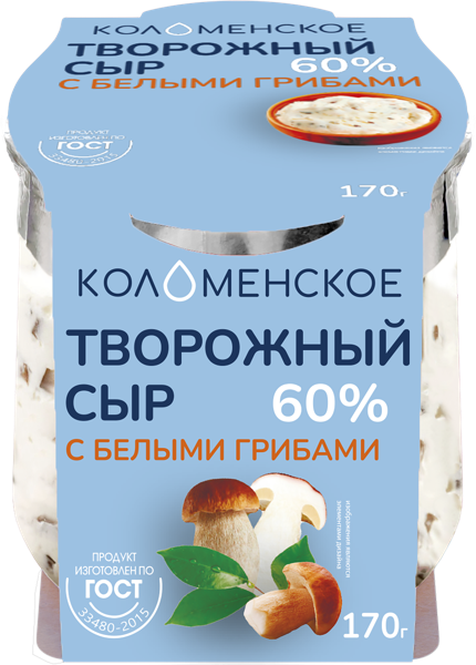 Изображение Сыр 60% творожный Коломенское белые грибы Коломенское с/б, 170 г