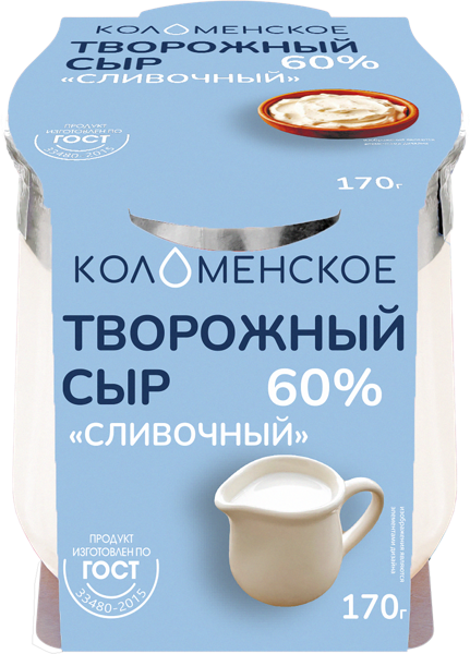 Изображение Сыр 65% творожный Коломенское сливочный Коломенское с/б, 170 г
