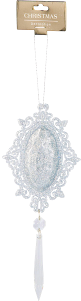 Изображение Подвеска 19см пластик Купман серебристая с бусинами Купман Интернэшнл м/у, 1 шт