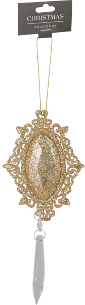 Изображение Подвеска 19см пластик Купман золотистая с бусинами Купман Интернэшнл м/у, 1 шт