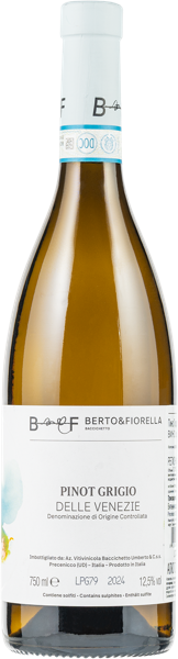 Изображение Вино белое сухое стиль №5 Пино Гриджо Венеция Берто и Фиорелла 2024 Баккичетто с/б, 0,75 л
