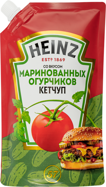 Изображение Кетчуп томатный Хайнц маринованные огурчики Петропродукт м/у, 320 г