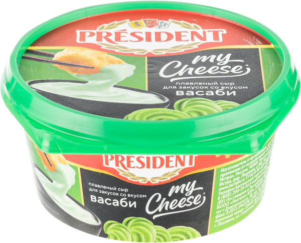 Изображение Сыр плавленный Президент май чиз васаби Лакталис Истра п/б, 125 г