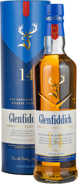 Изображение Виски односолодовый Гленфиддик спейсайд 14 лет Уильям Грант туба п/у, 0,7 л