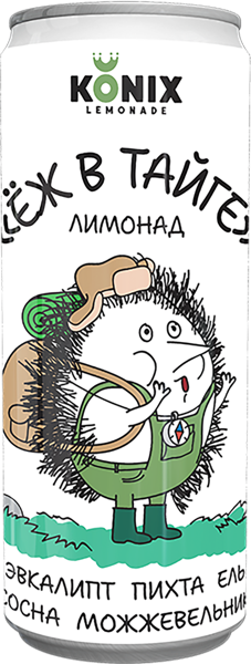 Изображение Напиток газ Коникс еж и ветер лимонад Брюхаб ООО ж/б, 0,33 л